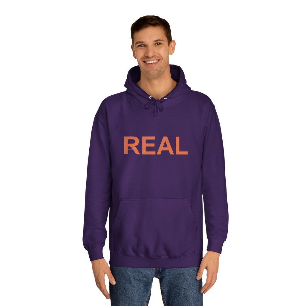 REAL Bold Burnt-Orange Minimal Typography Hoodie