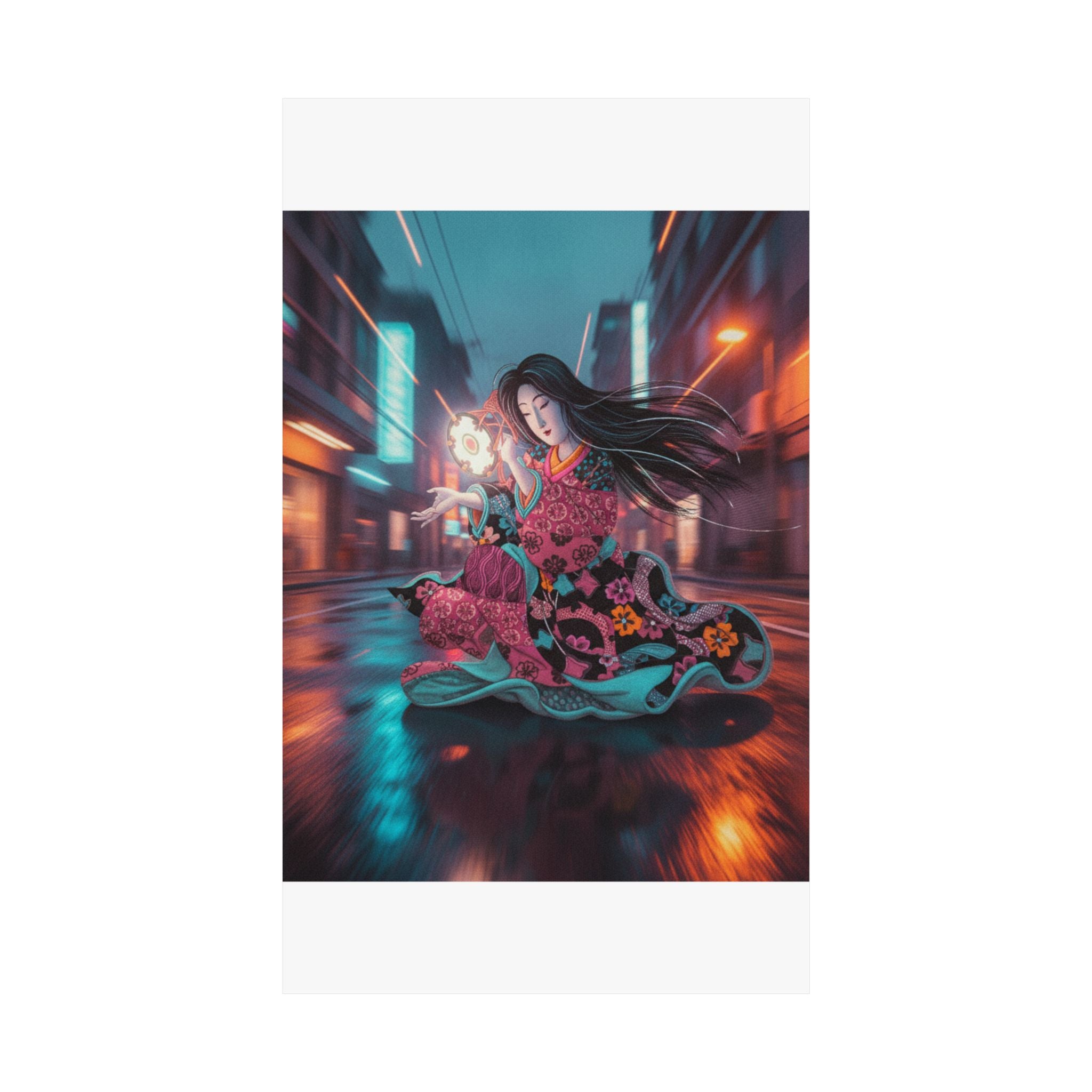 Fast Furious — Woman Playing The Tsuzumi — Matte Poster