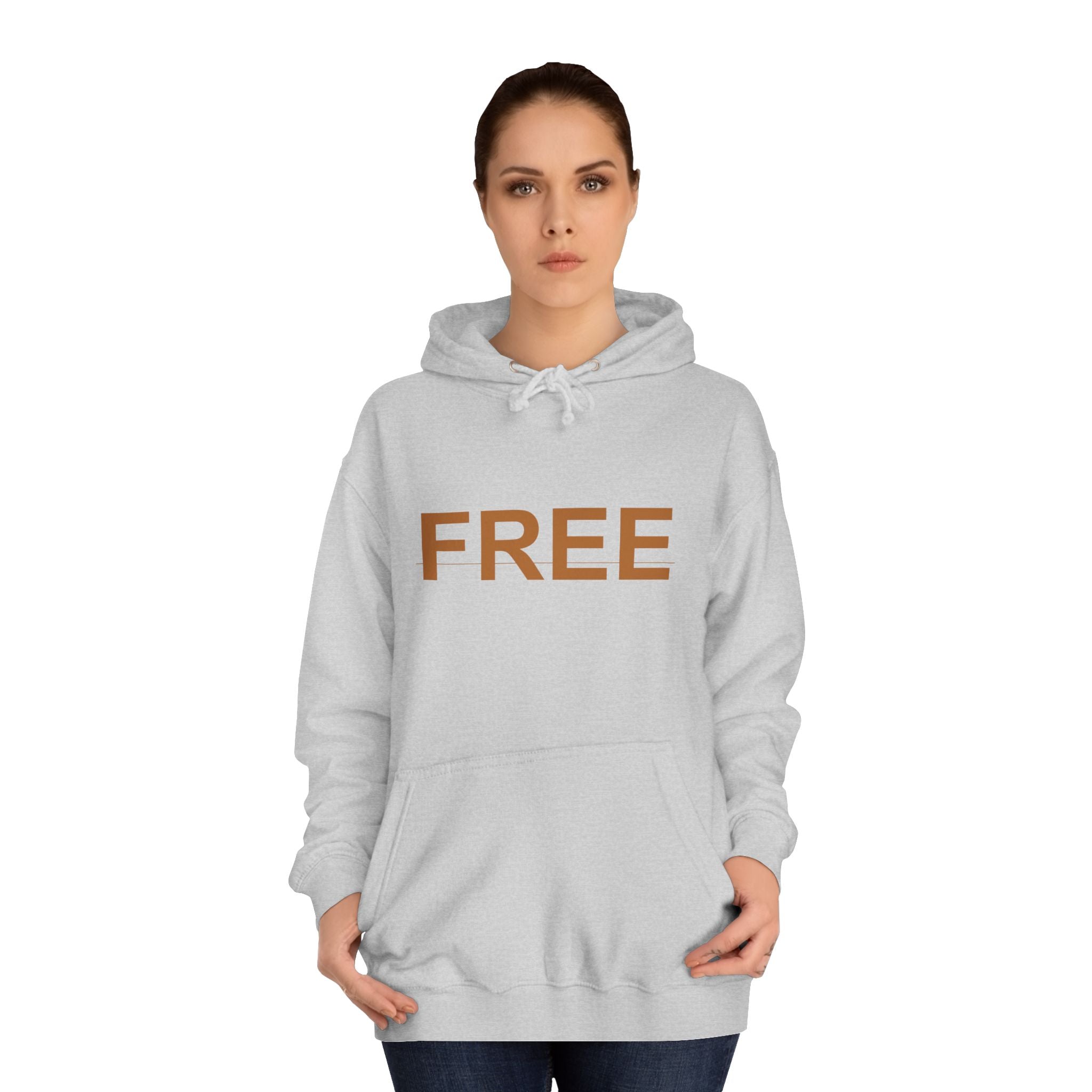 FREE Minimal Rust Lettering Statement Pullover Hoodie