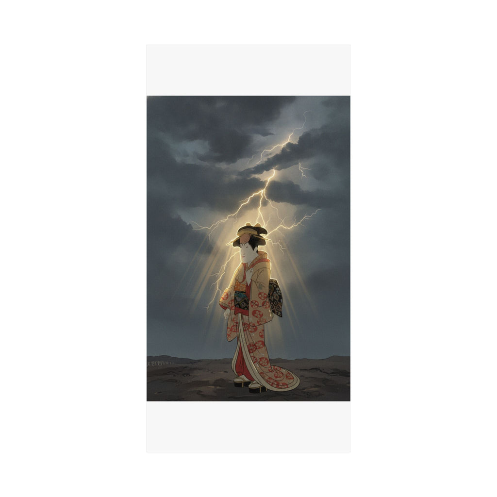 Dramatic Storm — Nakayama Tomisaburō As Miyagino In The Play "Katakiuchi Noriyaibanashi" — Matte Poster