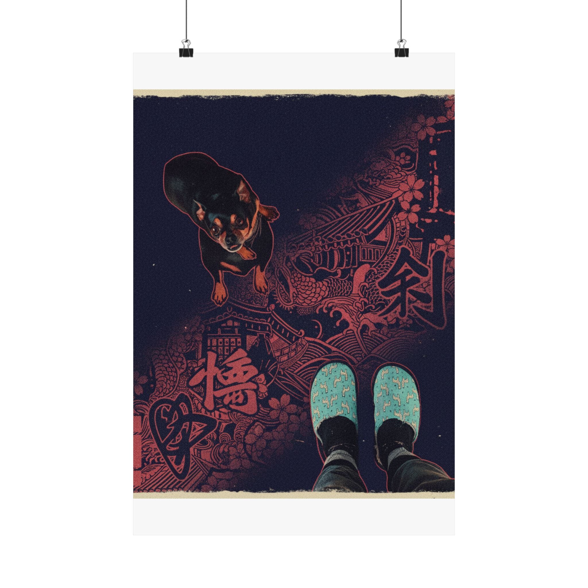 Japanese Street — Dog — Matte Poster