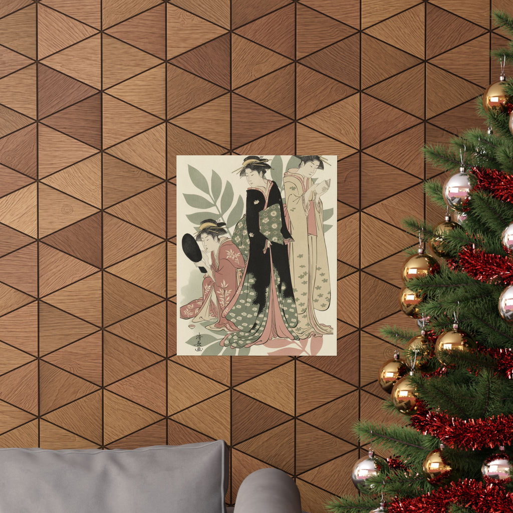 Botanical — Three Geishas Of Tachibana Street In Their Room — Matte Poster