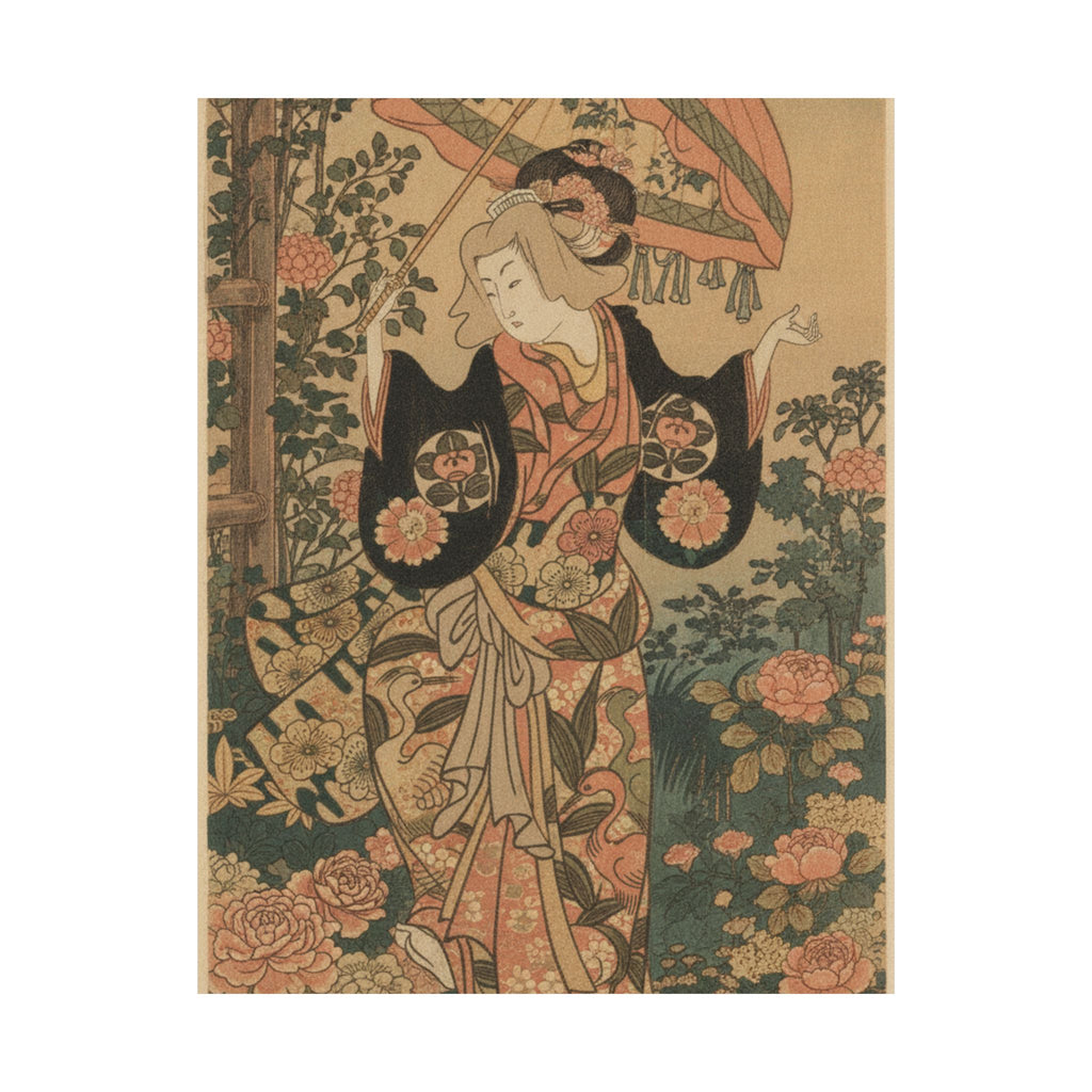 Glitch Culture — The Actor Ichimura Uzaemon Viii 1699–1762 As A Woman With Parasol — Matte Poster