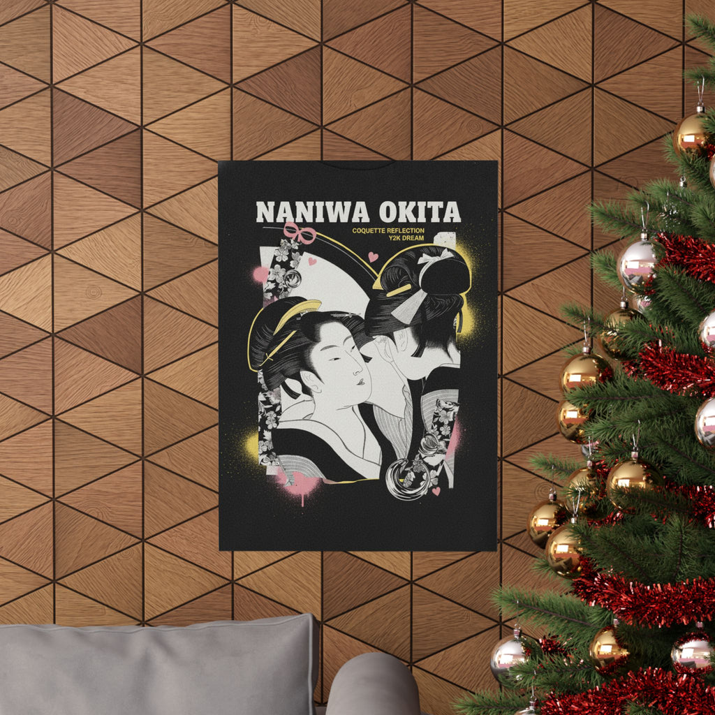 Streetwear Collage — Naniwa Okita Admiring Herself In A Mirror — Matte Poster