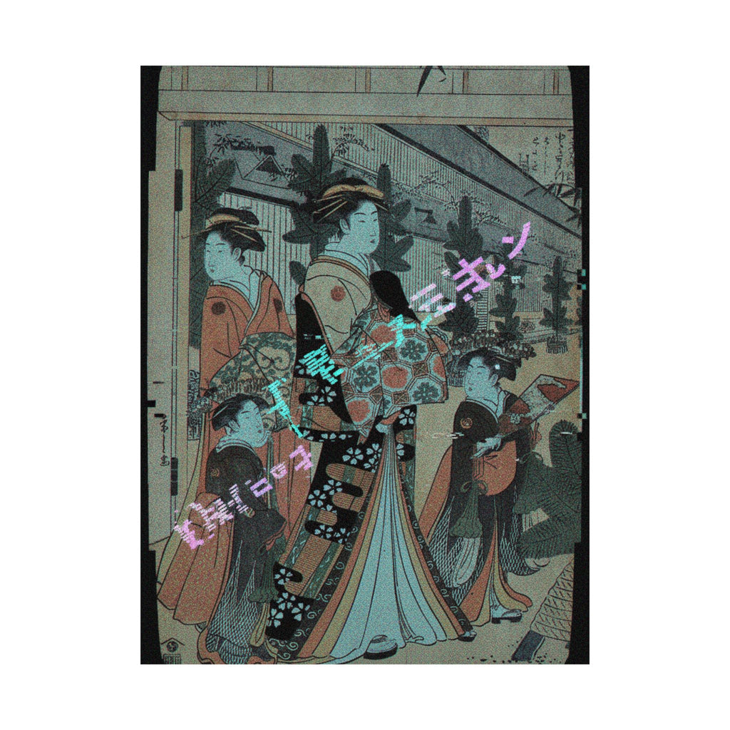 Glitch Culture — Two Oiran With Two Female Attendants In The Yoshiwara — Matte Poster