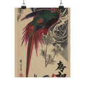 Japanese Street — Golden Pheasant And Pine Shoots In Snow — Matte Poster