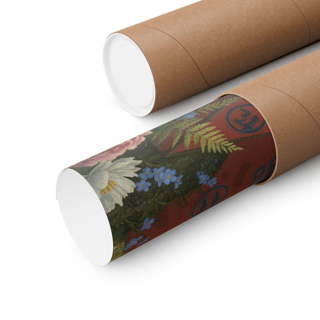 Scenic Nature — Red Lacquer Box And Water-Pot — Matte Poster