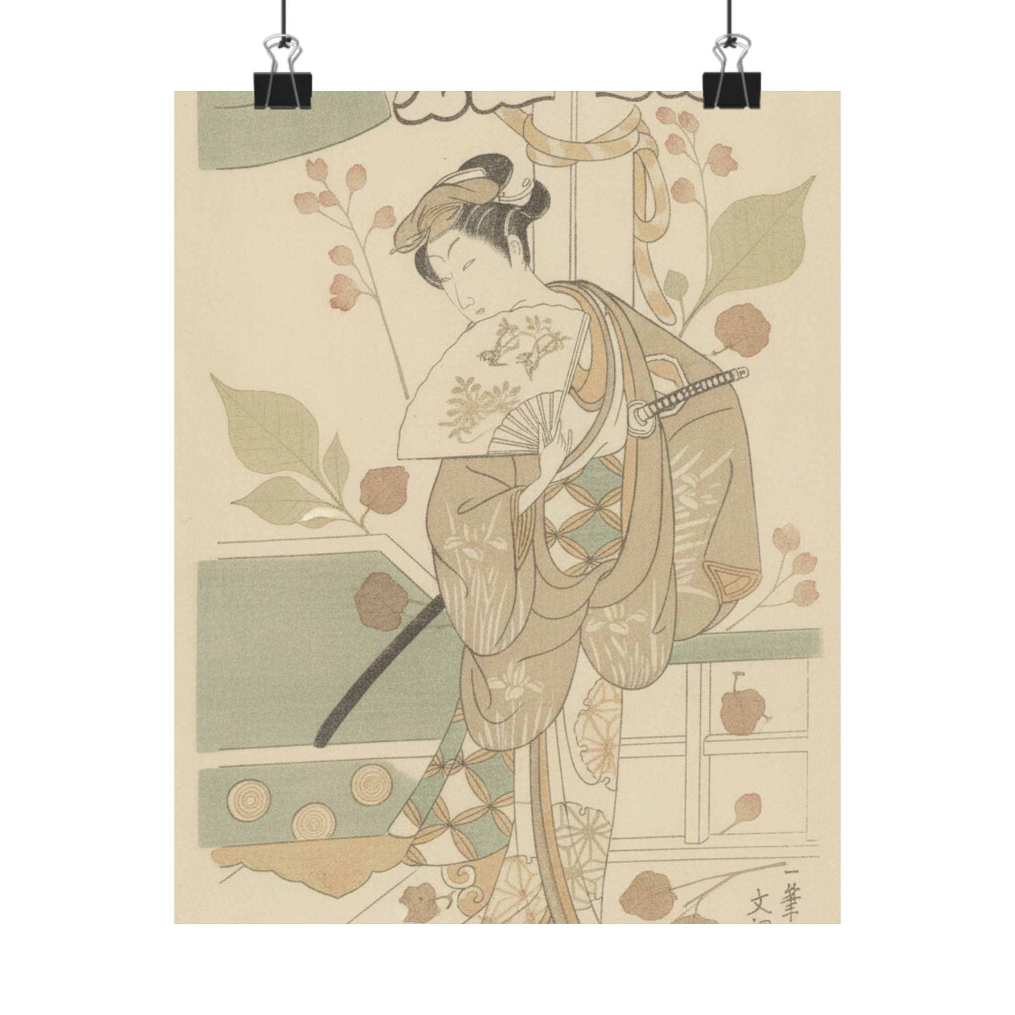 Botanical — The Actor Ichikawa Uzayemon Ix 1724–1785 In A Female Role — Matte Poster