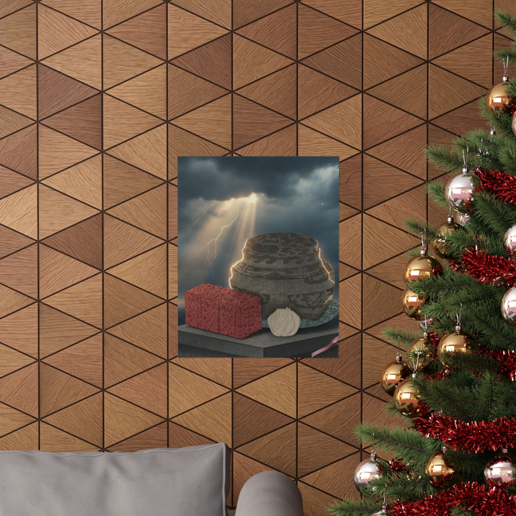 Dramatic Storm — Fire-Holder And Tea-Box — Matte Poster
