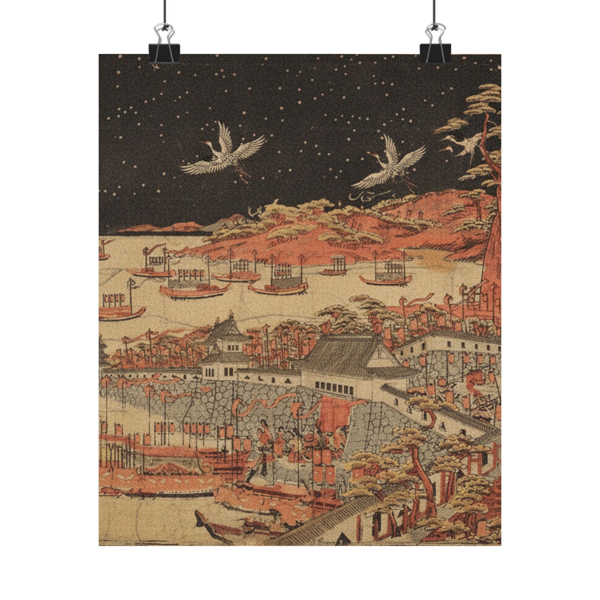 Japanese Street — Battle Of Ichi–No–Tani, March 21, 1184 — Matte Poster