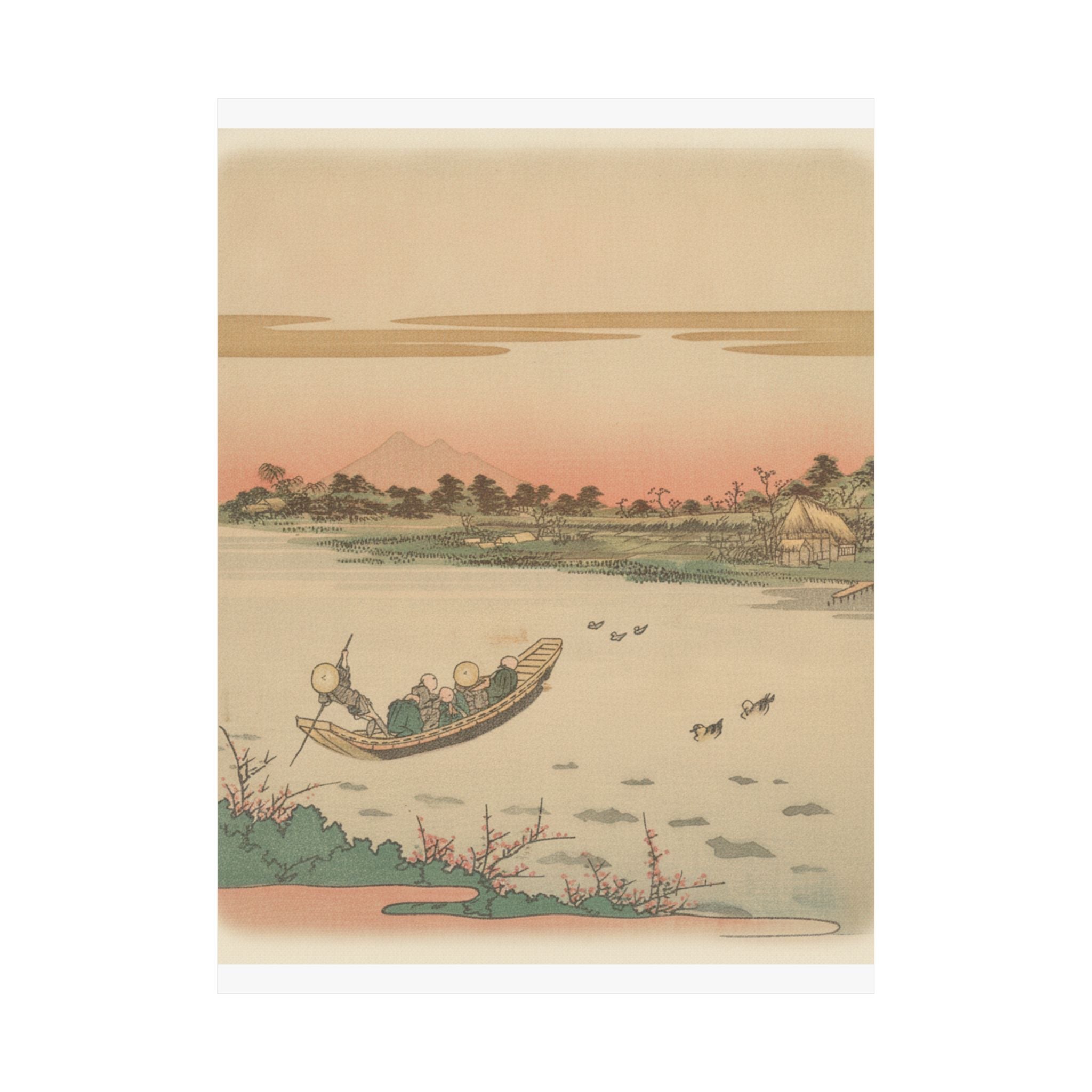 Southern Sunset — Boat Ferrying Across River — Matte Poster