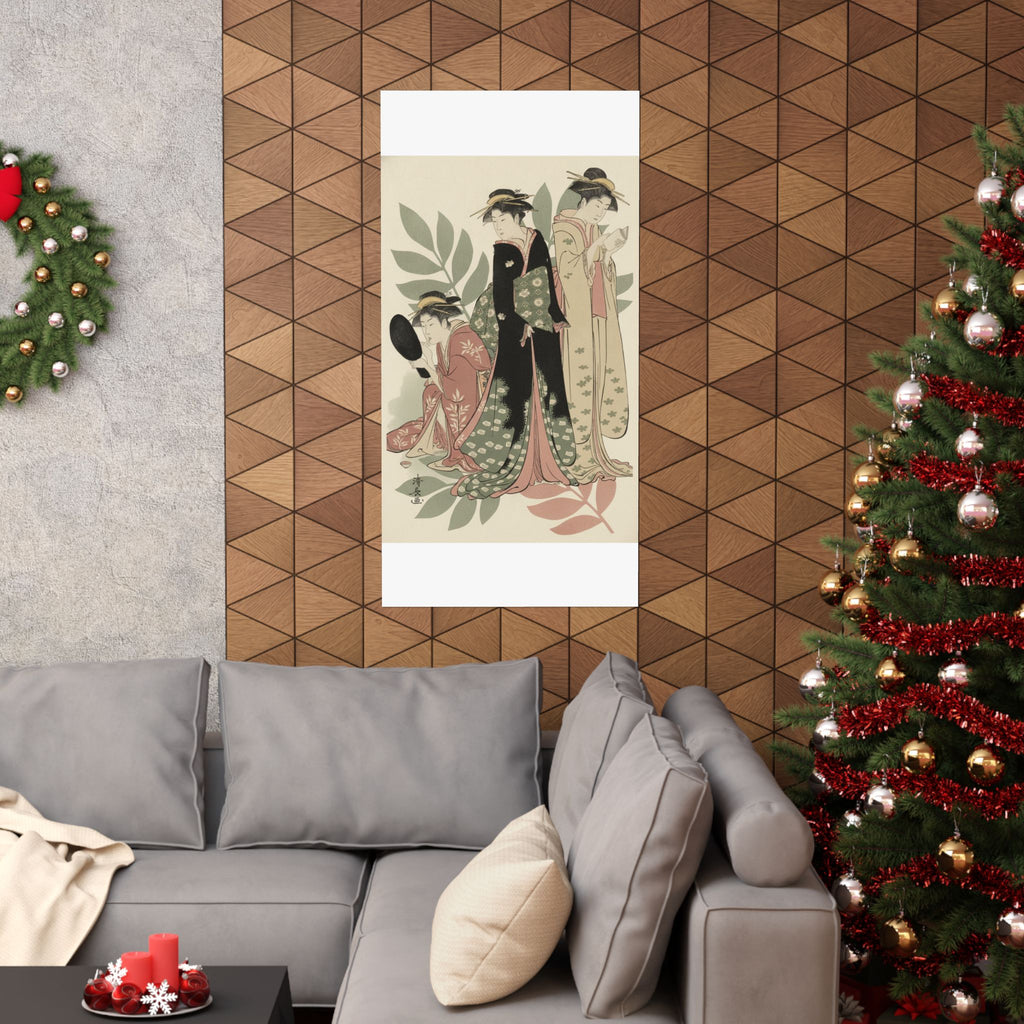 Botanical — Three Geishas Of Tachibana Street In Their Room — Matte Poster