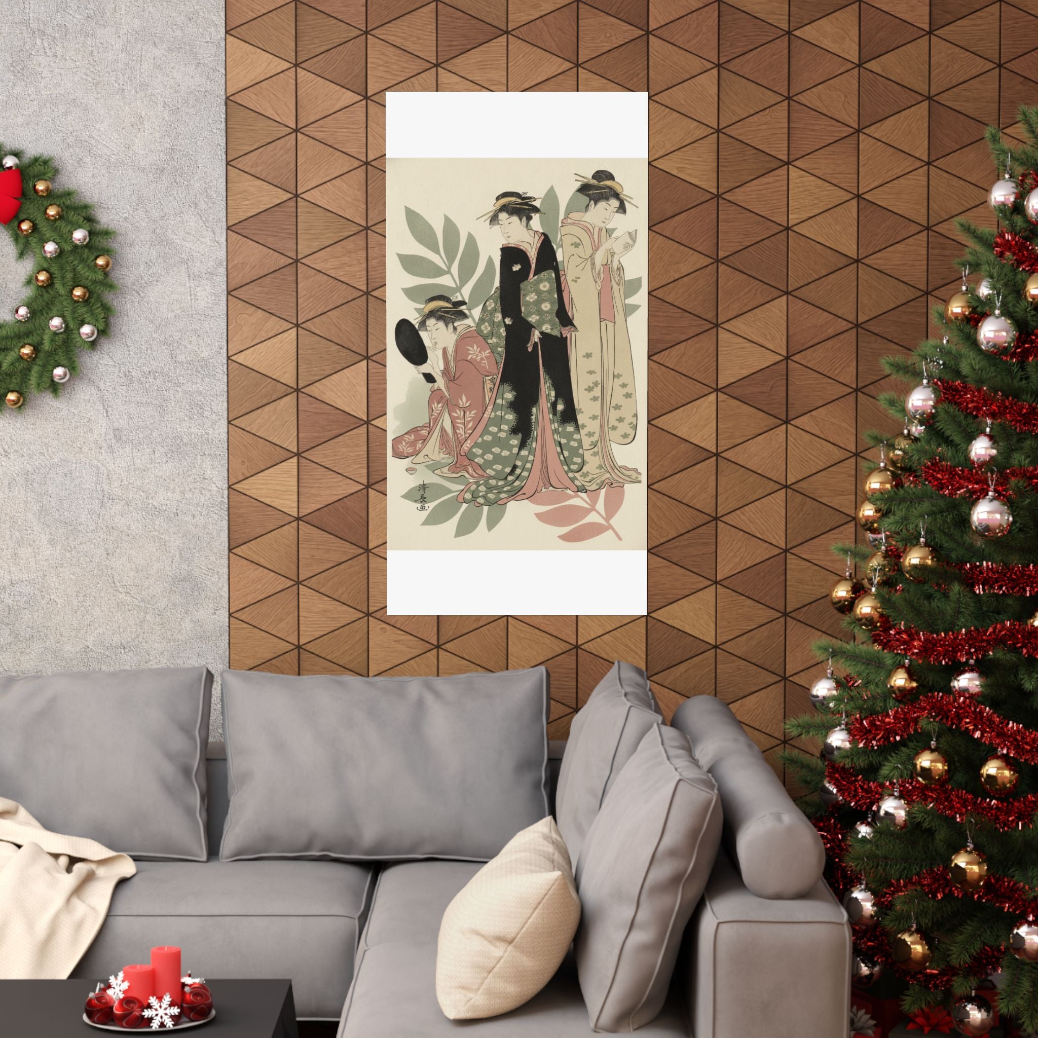 Botanical — Three Geishas Of Tachibana Street In Their Room — Matte Poster