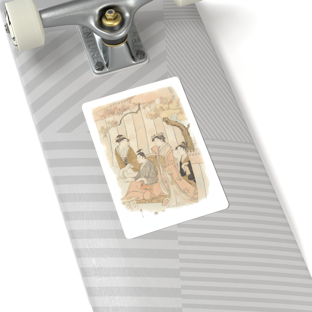 Watercolor — Prince Genji And Three Young Women — Kiss-Cut Sticker