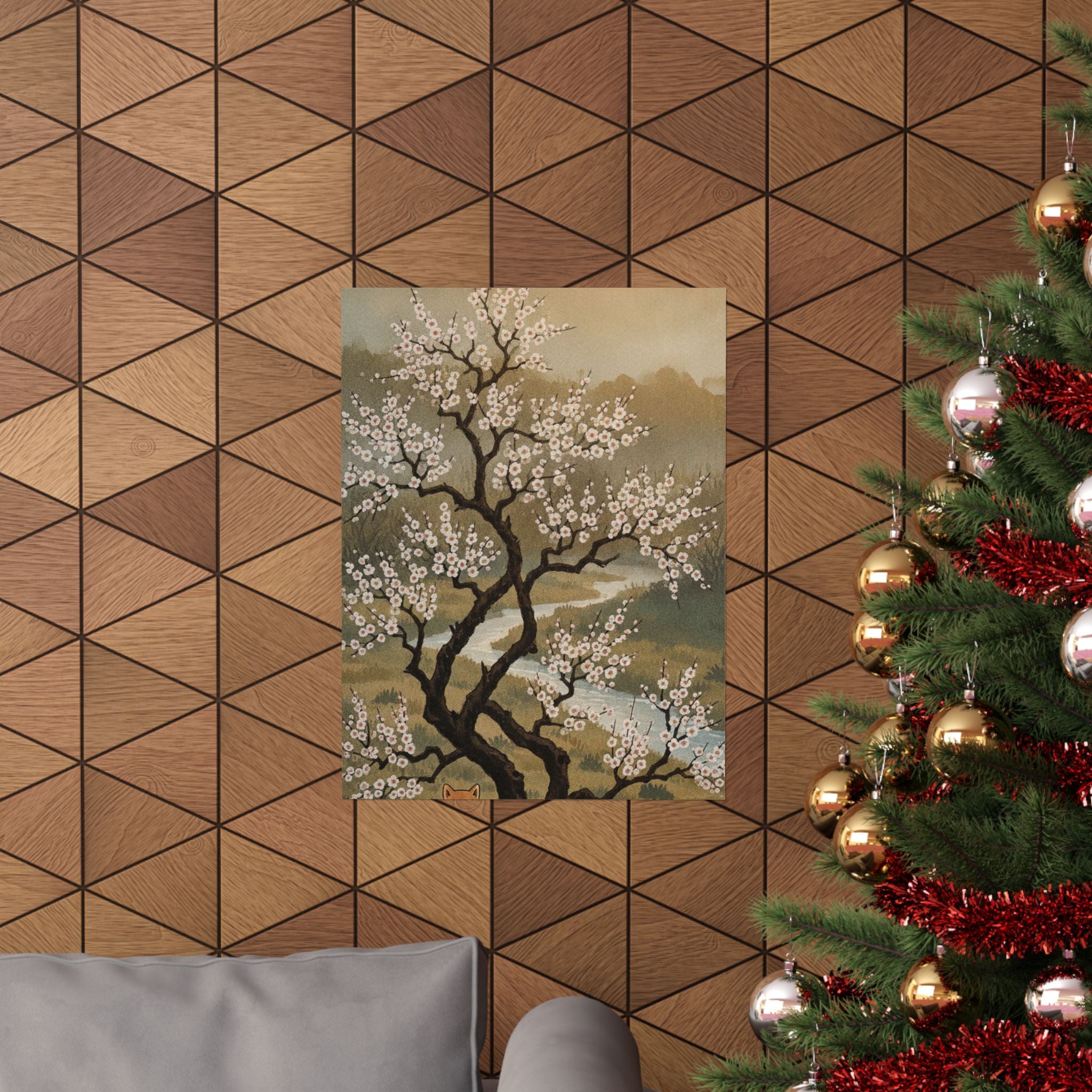 Scenic Nature — Plum Tree In Blossom — Matte Poster