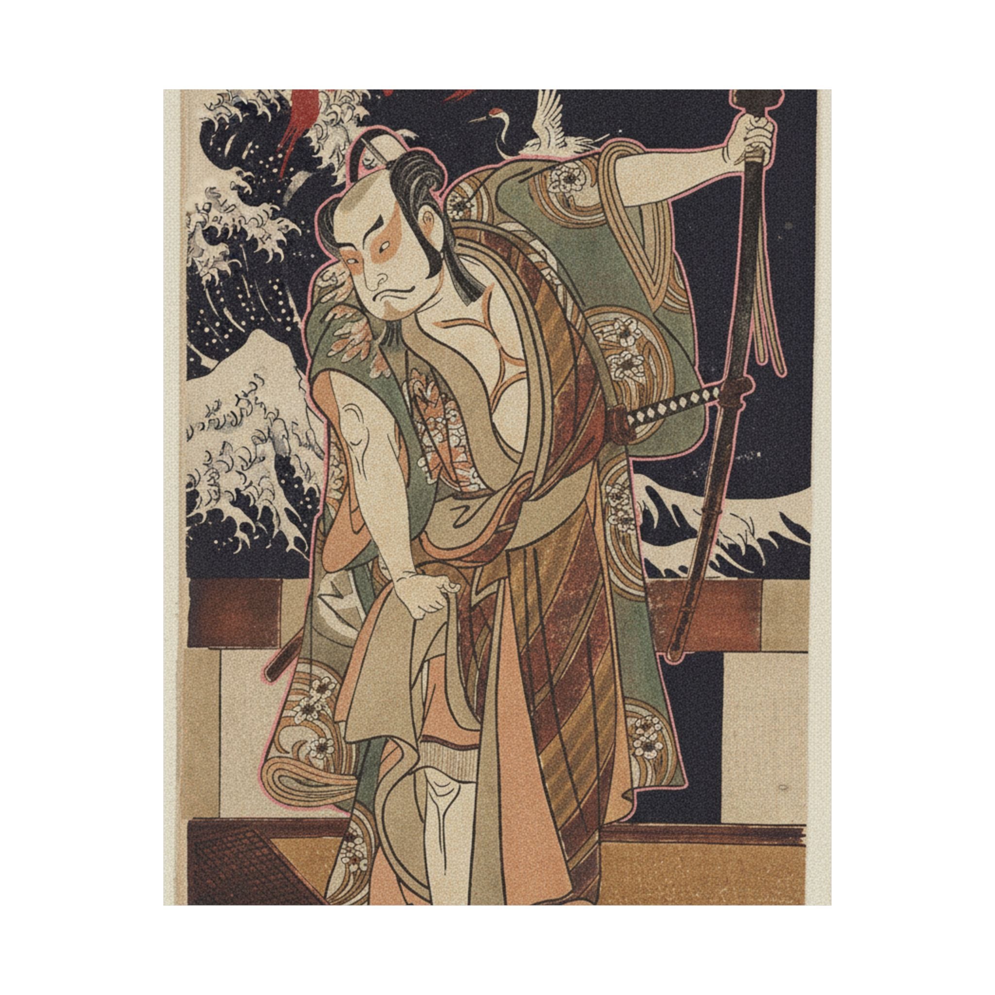 Japanese Street — The Third Otani Hiroji As A Samurai Of High Rank Standing In A Room — Matte Poster