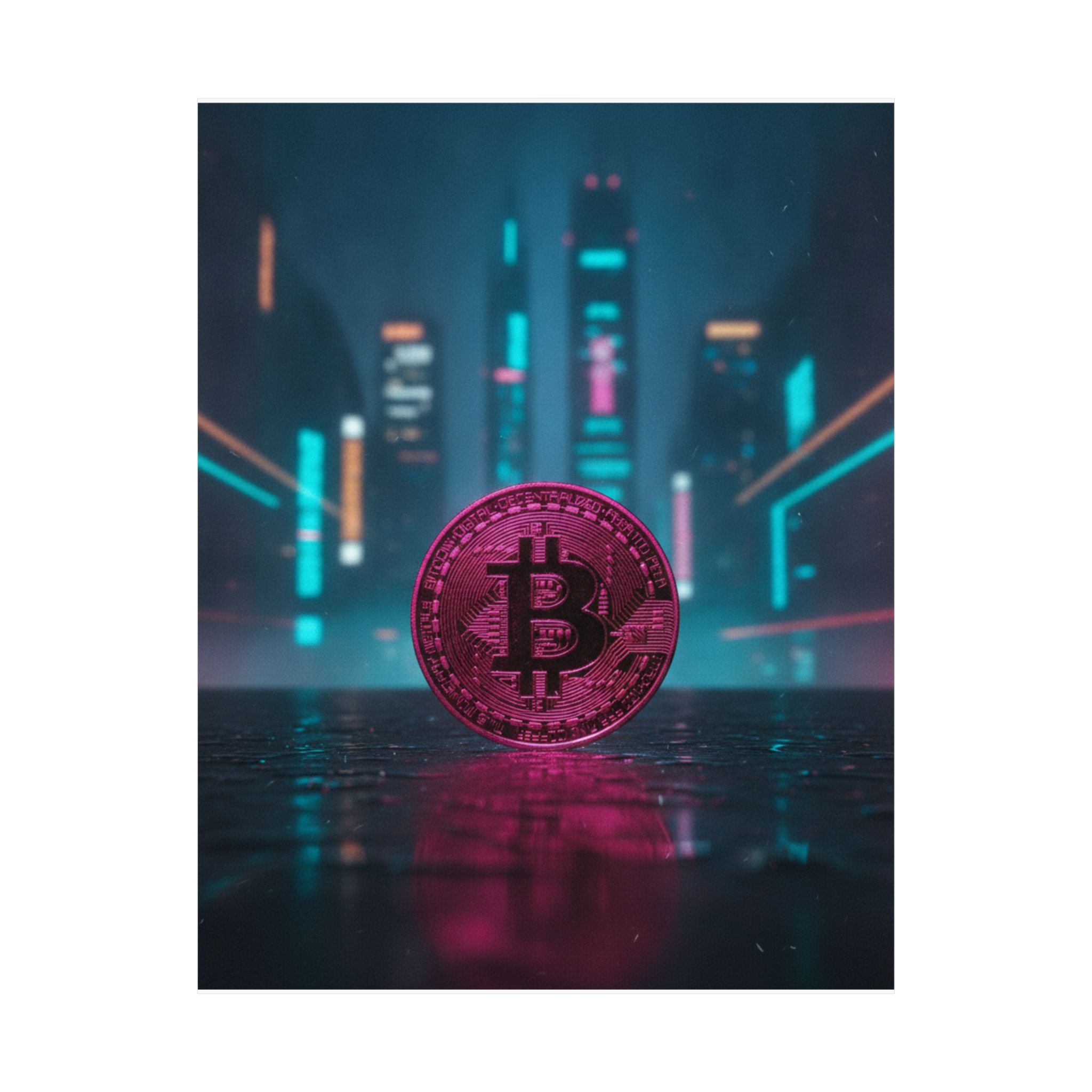 Neon Noir — Coin — Matte Poster