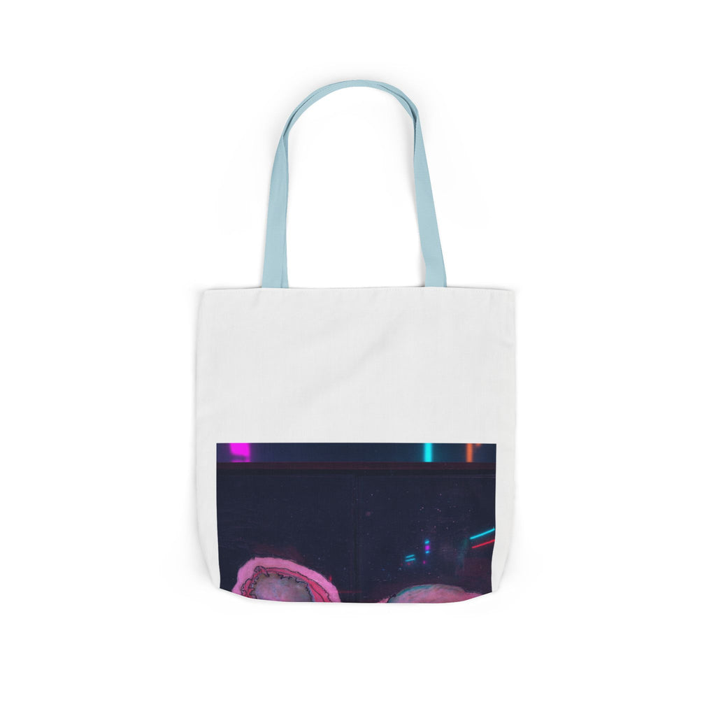 Neon Night Glow Agate Abstract Photo Canvas Tote Bag