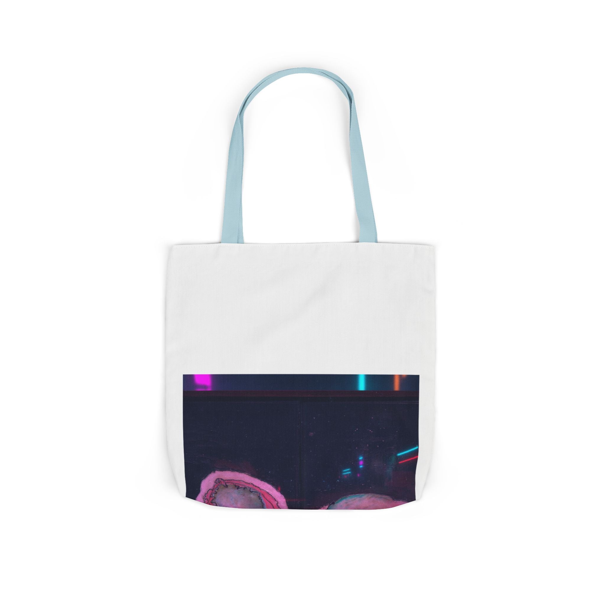 Neon Night Glow Agate Abstract Photo Canvas Tote Bag