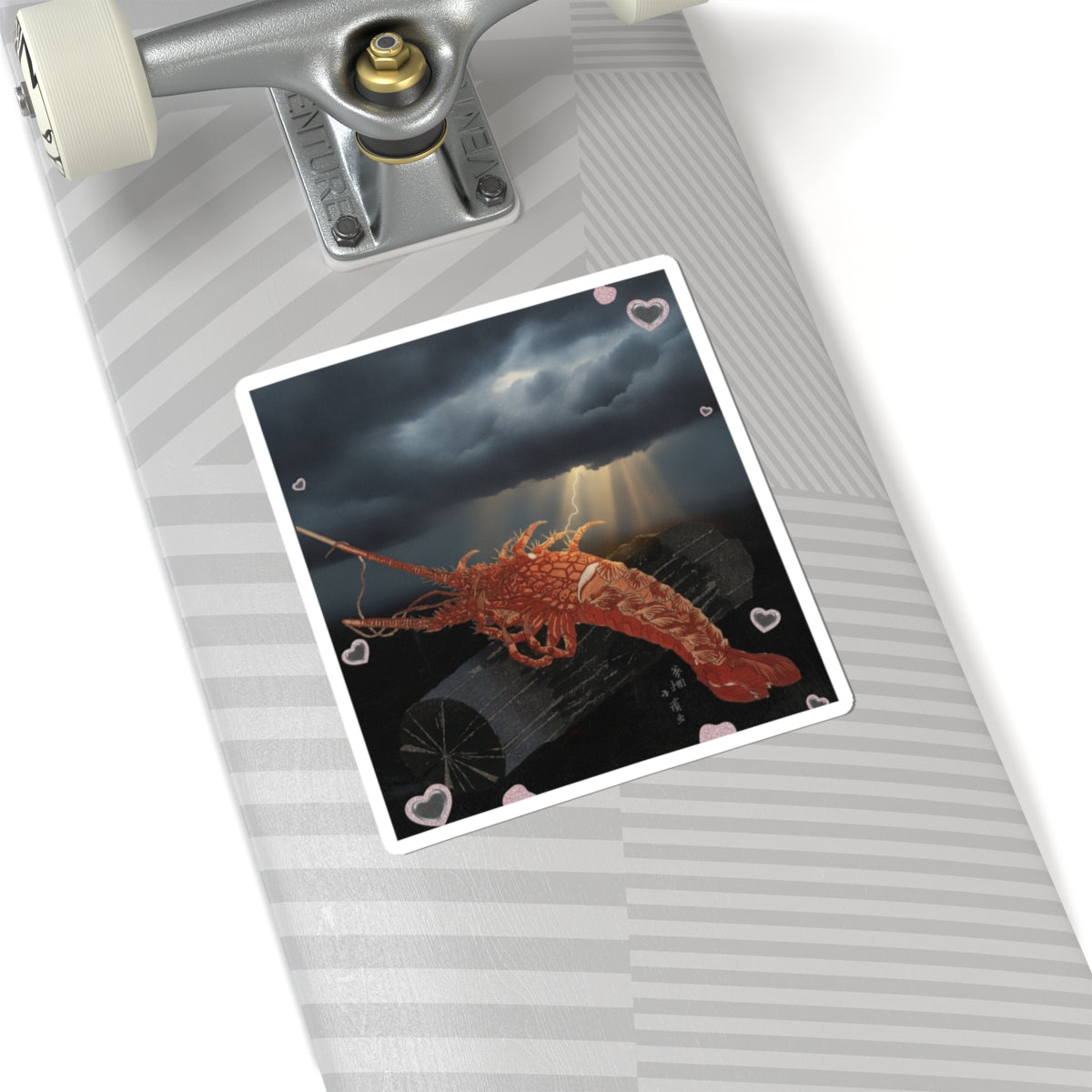 Dramatic Storm — Lobster On A Piece Of Charcoal — Kiss-Cut Sticker