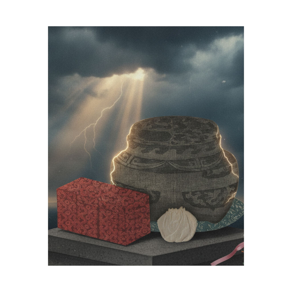 Dramatic Storm — Fire-Holder And Tea-Box — Matte Poster