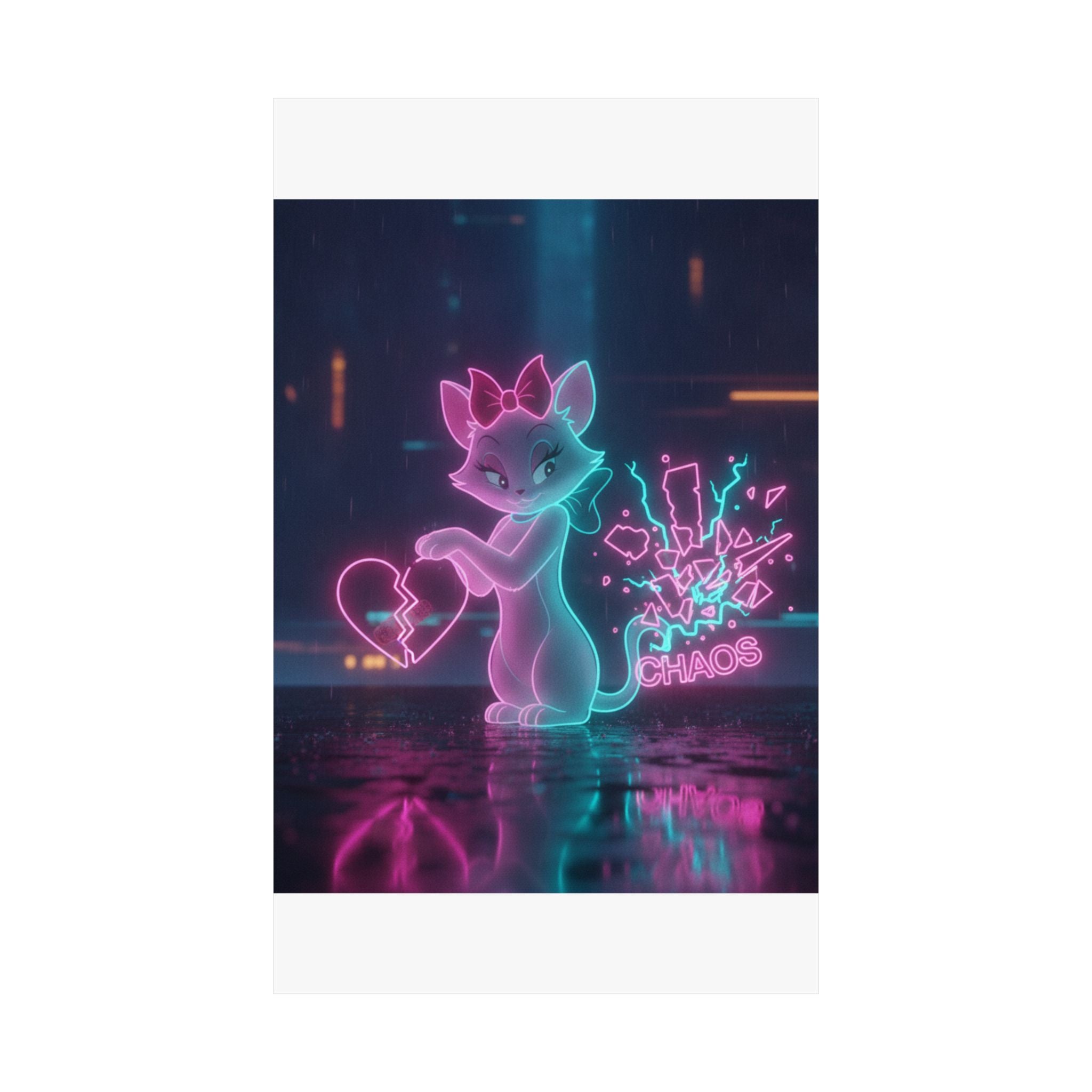 Neon Noir — Cat — Matte Poster