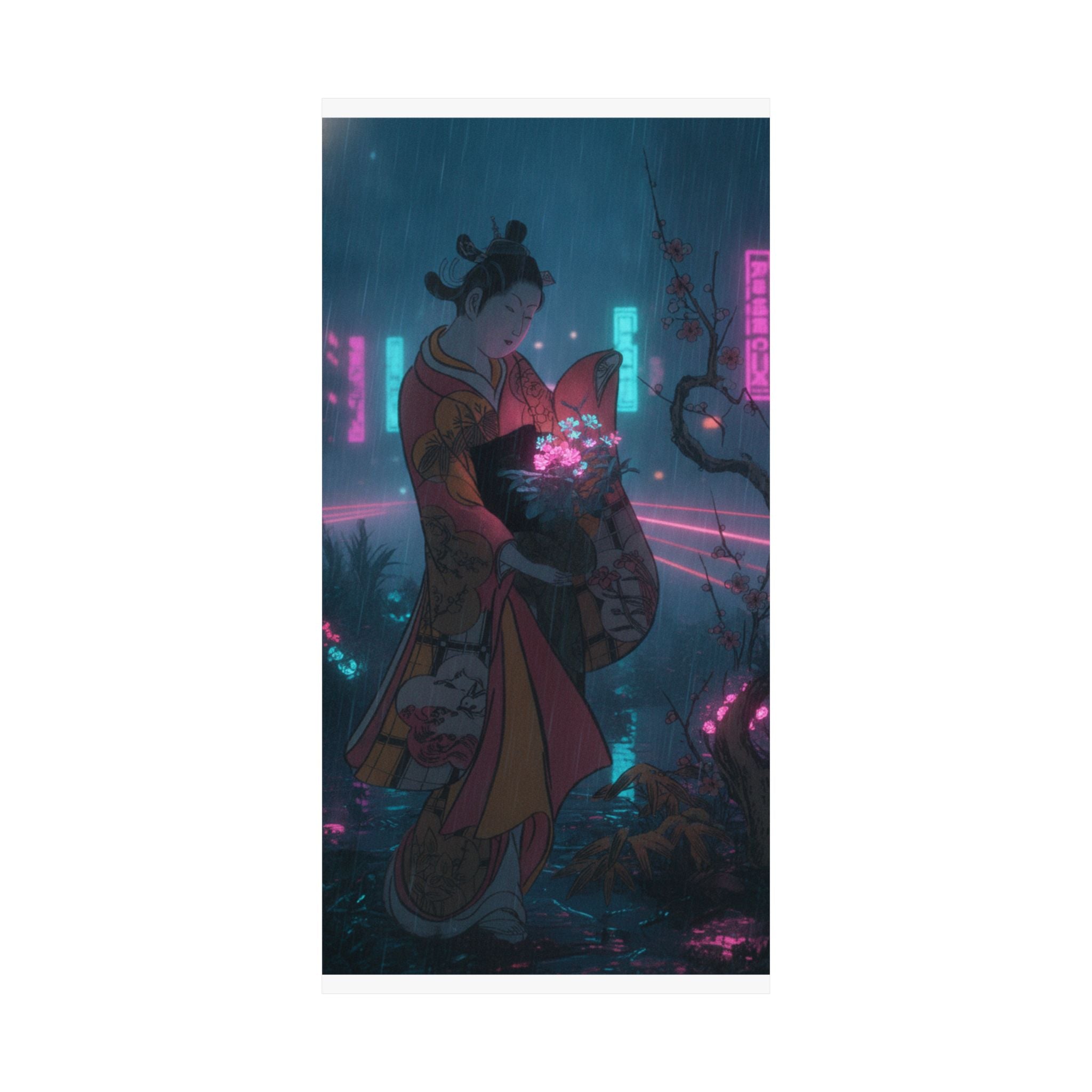 Neon Noir — A Young Lady In A Garden — Matte Poster