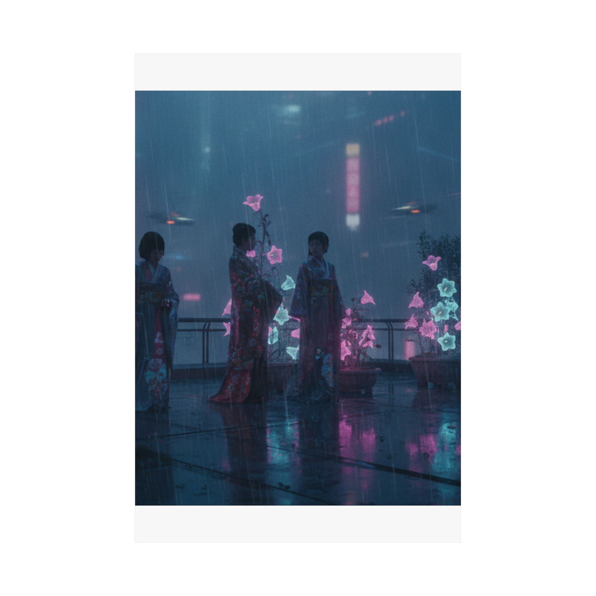 Neon Noir — Bellflowers (Asagao), From The Series Genji In Fashionable Modern Guise (Fūryū Y — Matte Poster
