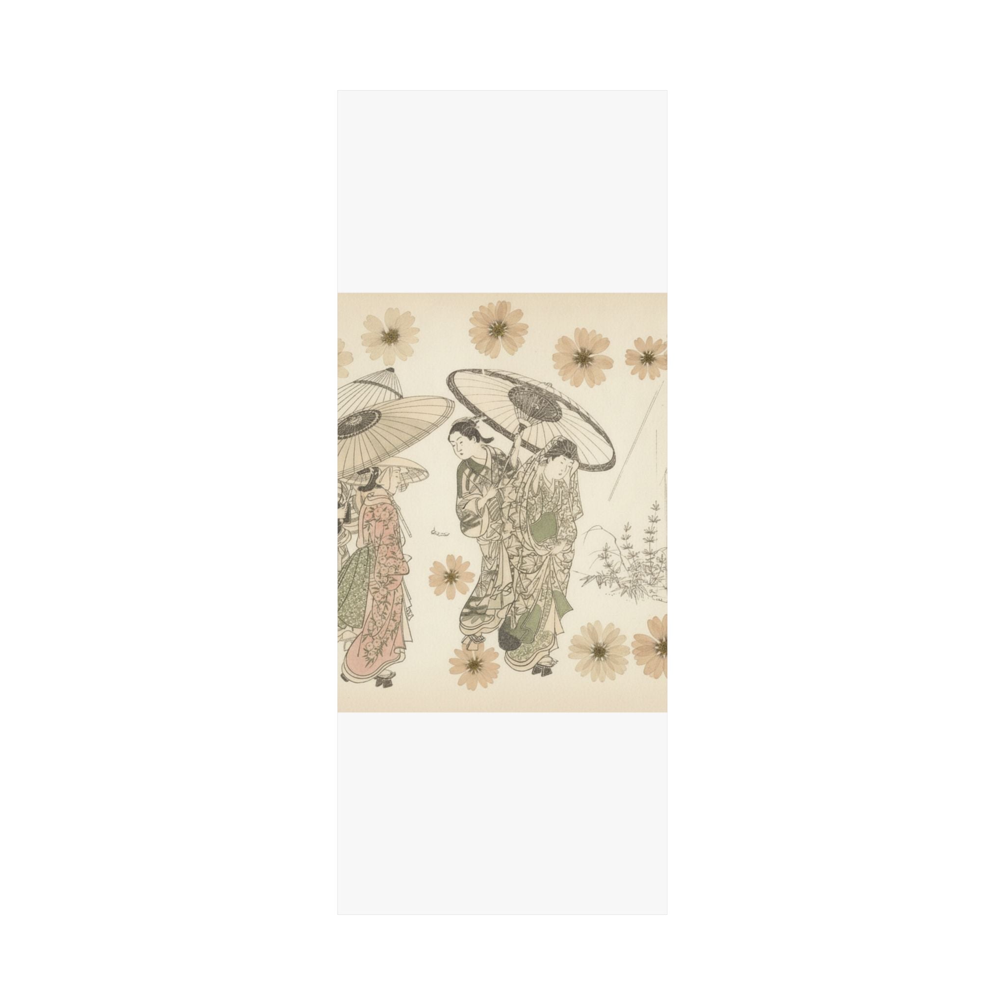 Botanical — A Lady With Three Attendants In The Rain — Matte Poster