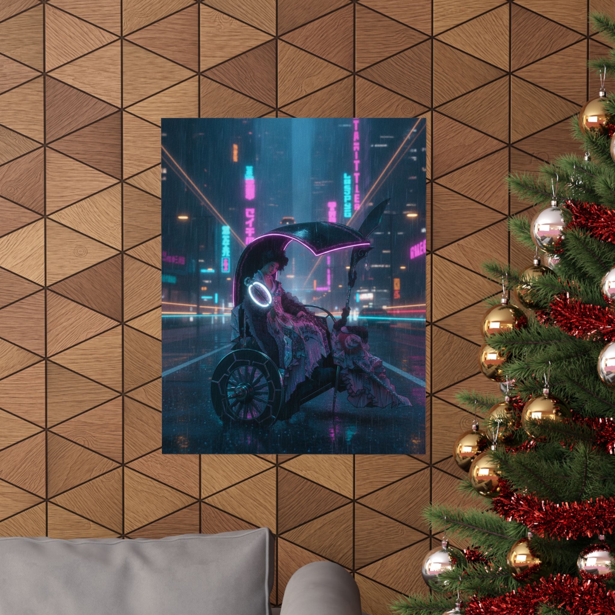 Neon Noir — Lady In A Chariot — Matte Poster