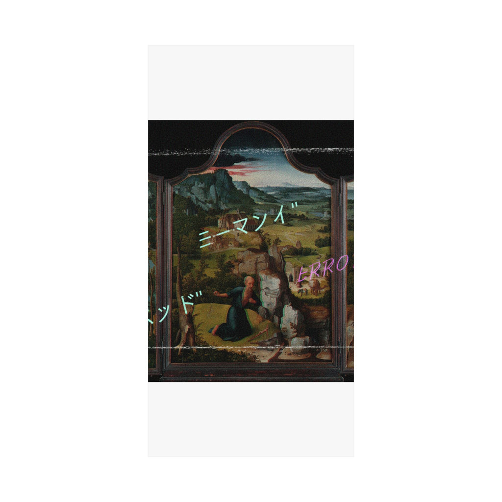 Glitched Renaissance Triptych Vaporwave ERROR Matte Poster