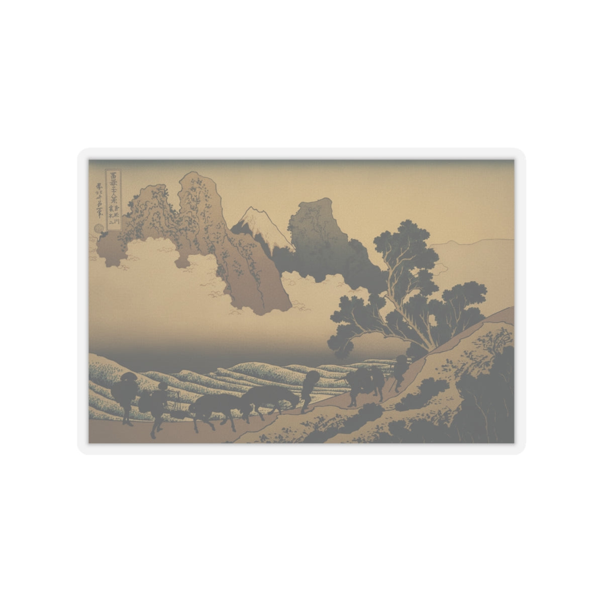 Scenic Nature — View From The Other Side Of Fuji From The Minobu River (Minobugawa Ura Fuji), Fr — Kiss-Cut Sticker