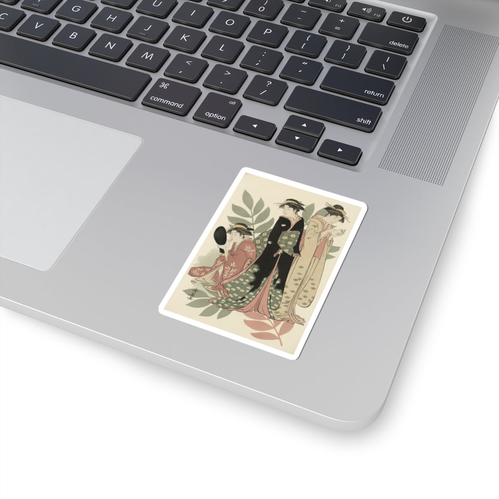 Botanical — Three Geishas Of Tachibana Street In Their Room — Kiss-Cut Sticker