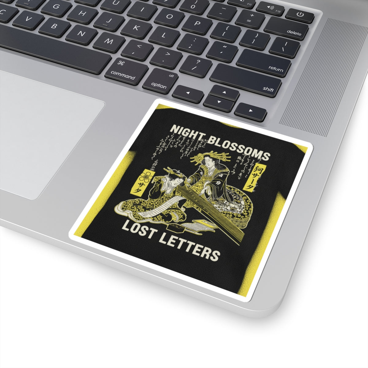 Streetwear Collage — Two Courtesans, One Playing A Koto (Harp) And The Other Reading A Letter — Kiss-Cut Sticker