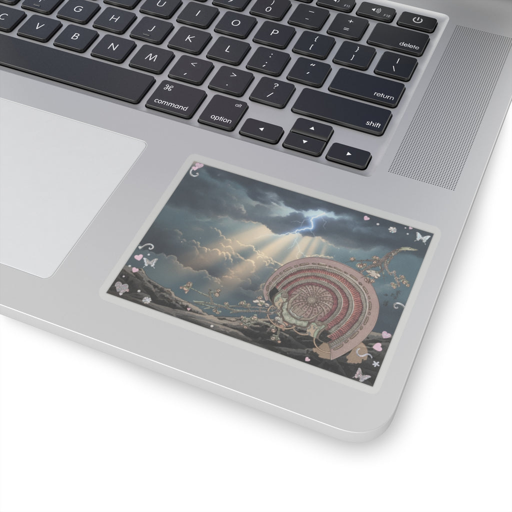Dramatic Storm — Helmet And Plum Blossoms — Kiss-Cut Sticker