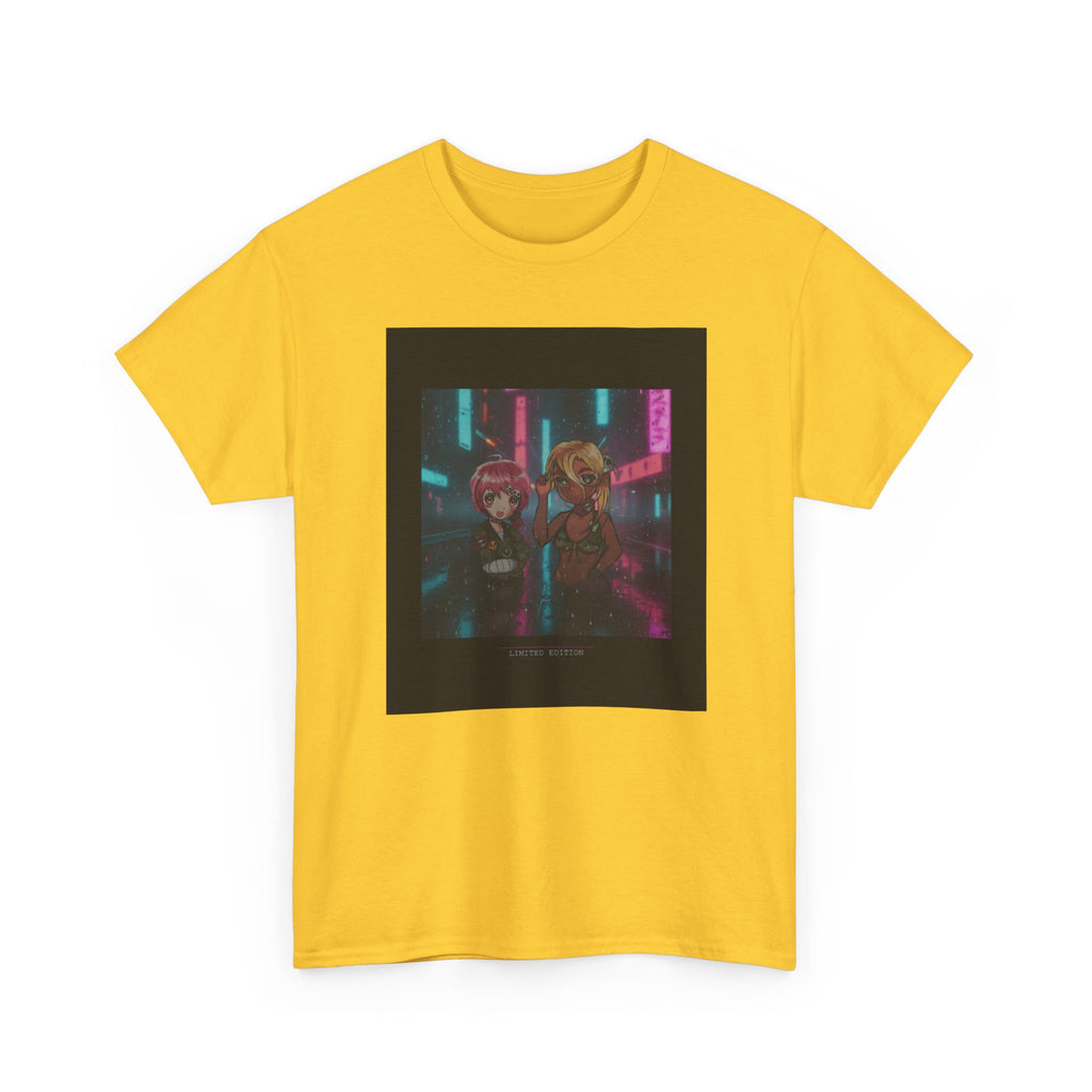 Neon Alley Anime Duo Cyberpunk Night Graphic Tee