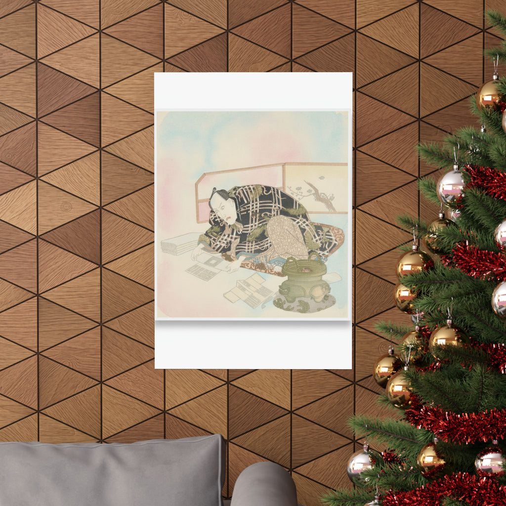 Watercolor — Ichikawa Danjūrō Vii Preparing New Year'S Gifts — Matte Poster