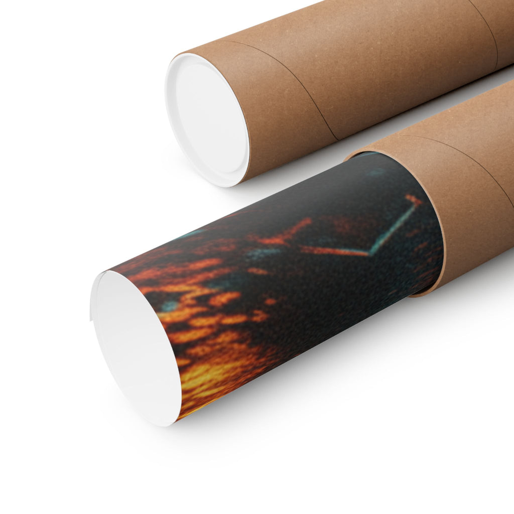 Fast Furious — Red Carp Ascending A Waterfall — Matte Poster