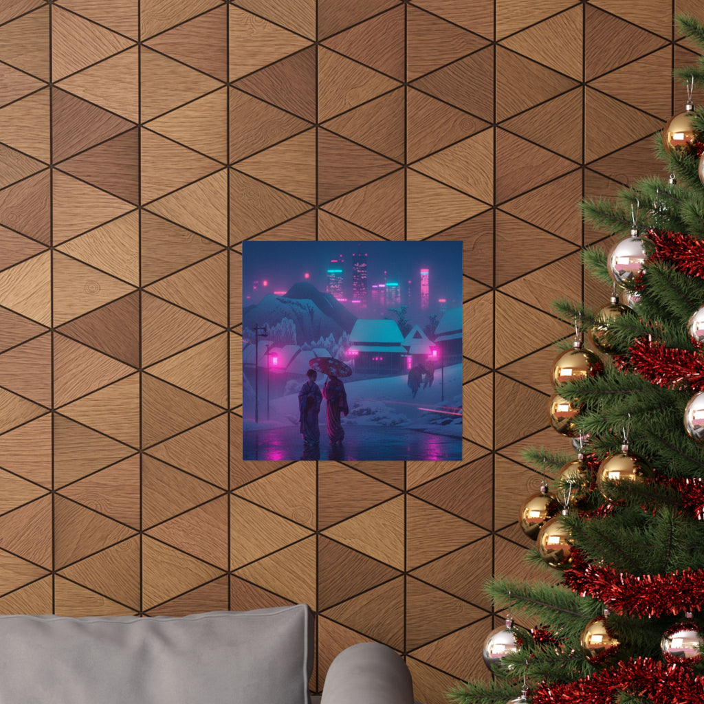 Neon Noir — Evening Snow — Matte Poster