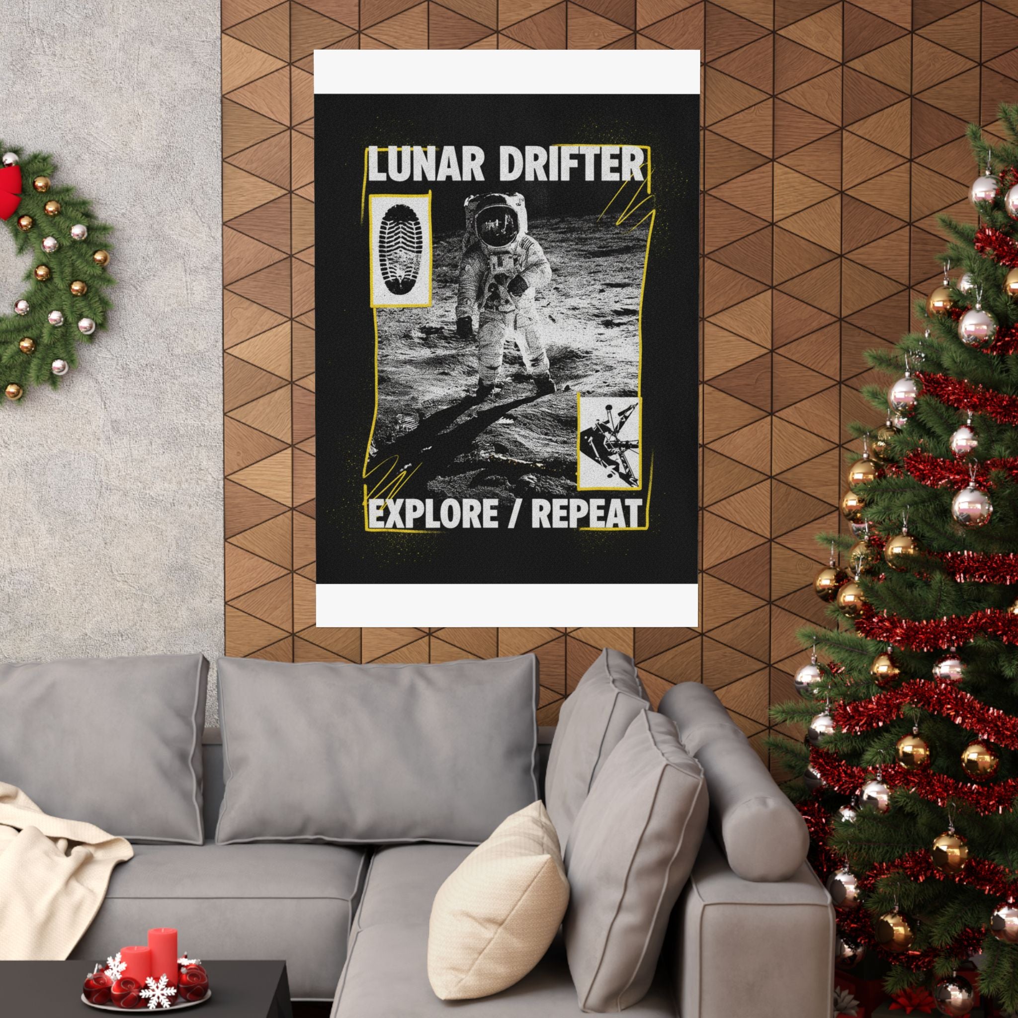 Lunar Drifter Explore / Repeat Astronaut Streetwear Poster