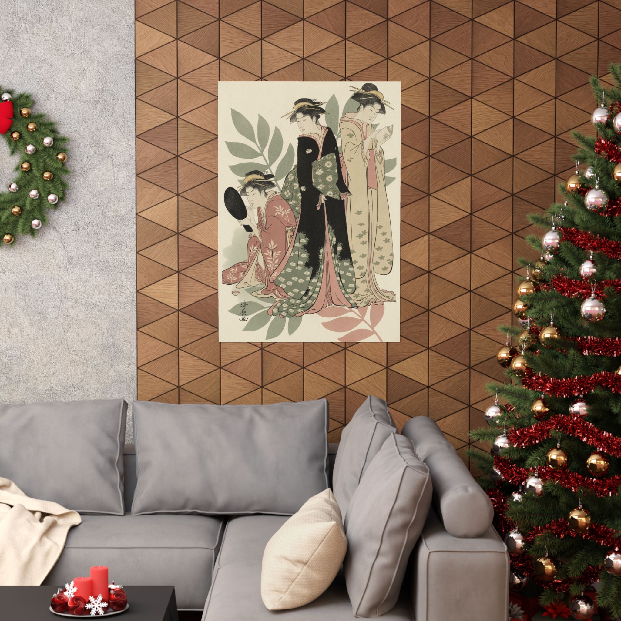 Botanical — Three Geishas Of Tachibana Street In Their Room — Matte Poster