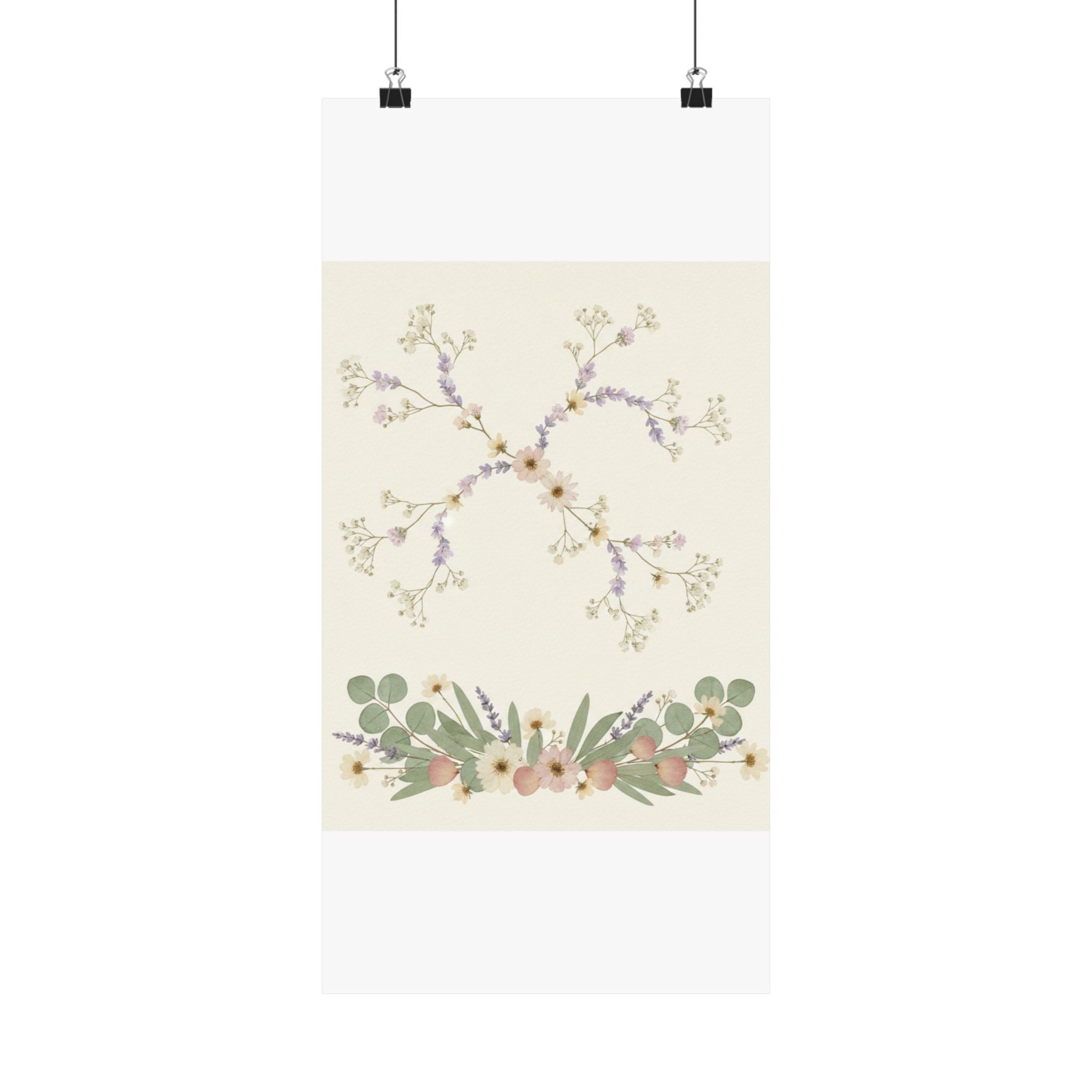Pressed Lavender & Eucalyptus Garland Matte Poster