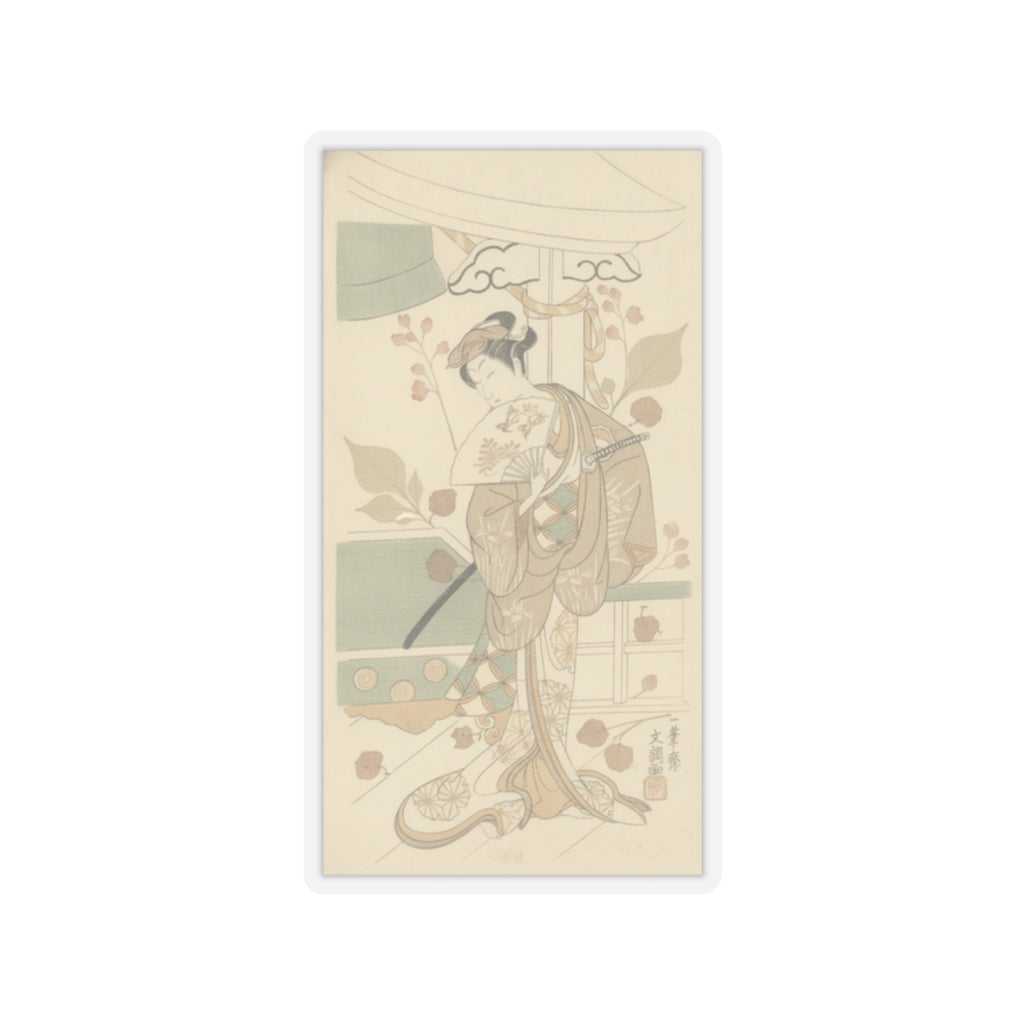 Botanical — The Actor Ichikawa Uzayemon Ix 1724–1785 In A Female Role — Kiss-Cut Sticker