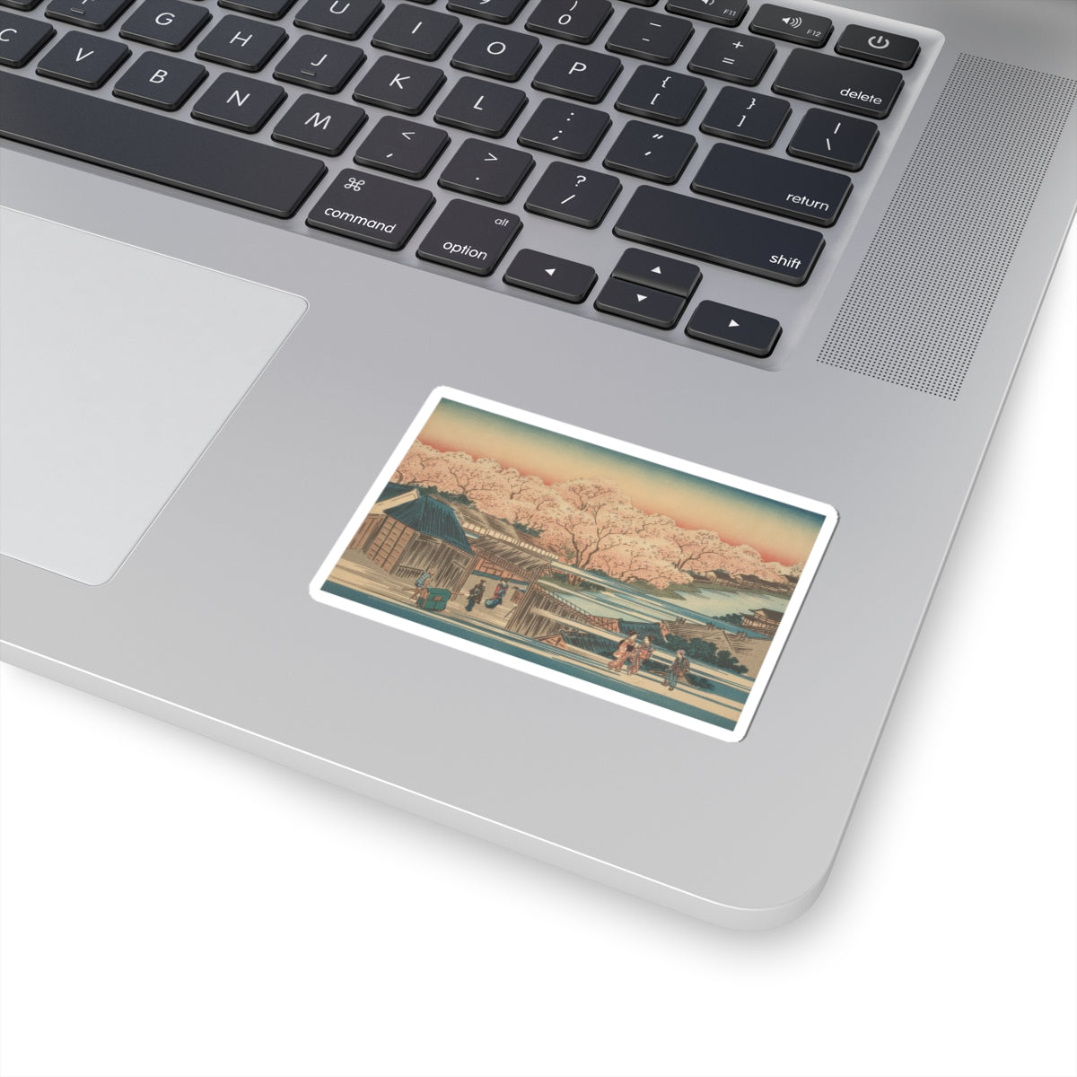 Scenic Nature — Morning Cherries At Yoshiwara — Kiss-Cut Sticker