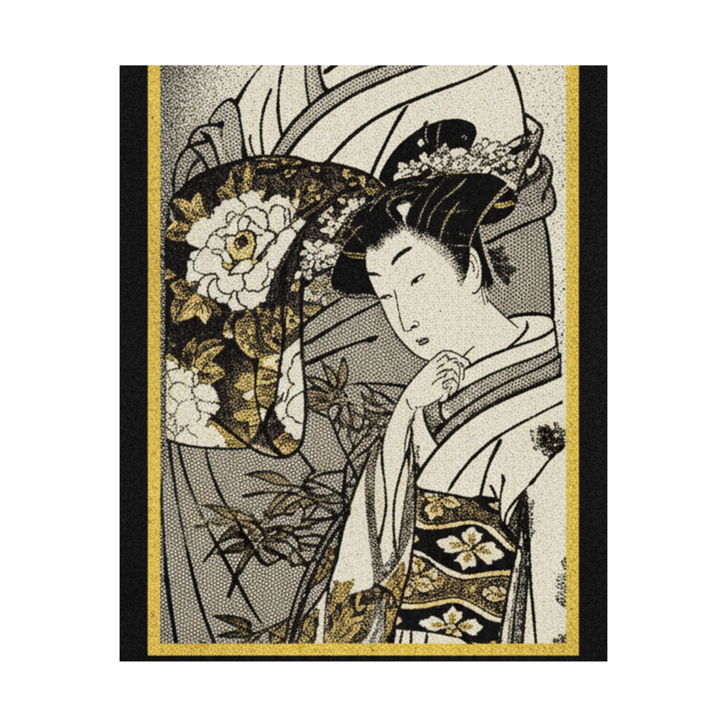 Streetwear Collage — Oiran And Attendant Out For A Stroll — Matte Poster
