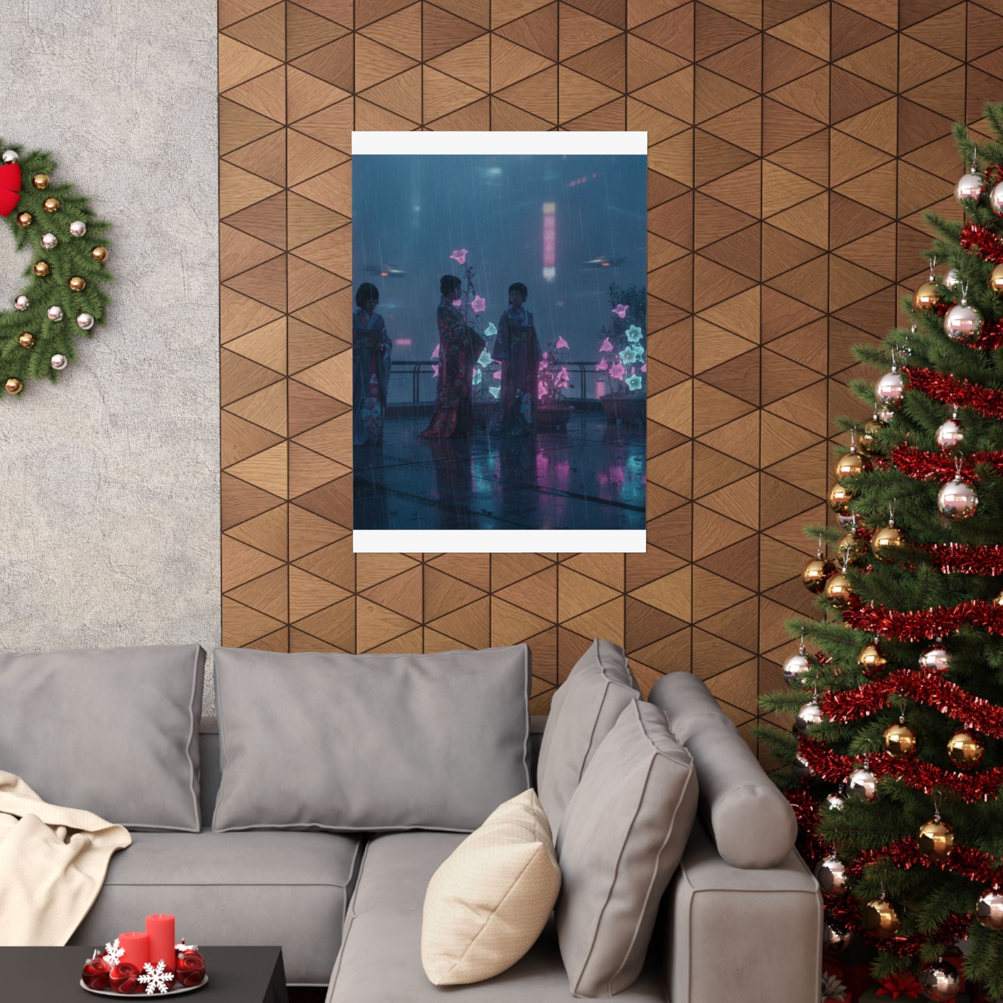 Neon Noir — Bellflowers (Asagao), From The Series Genji In Fashionable Modern Guise (Fūryū Y — Matte Poster