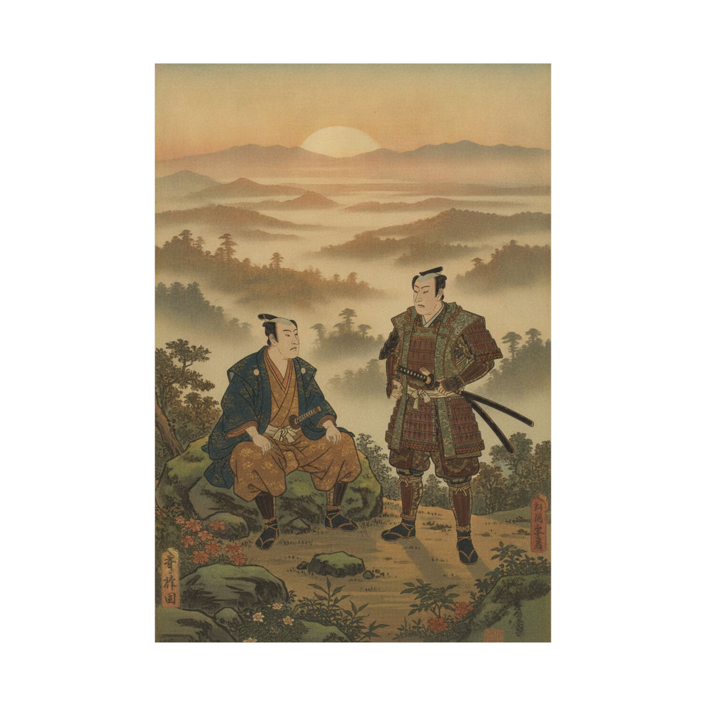 Scenic Nature — A Daimyo Talking To One Of His Retainers — Matte Poster