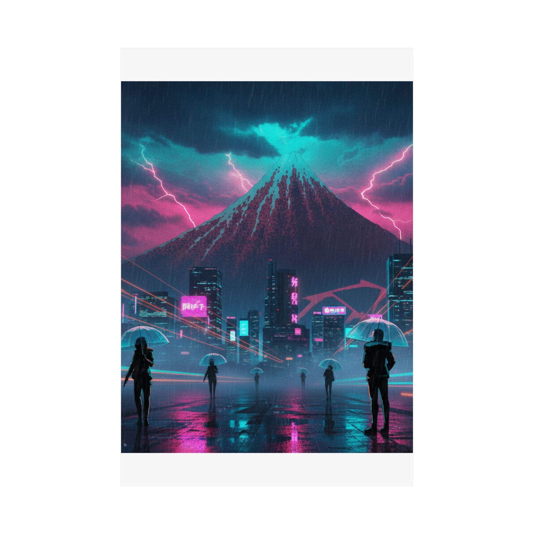 Neon Noir — Storm Below Mount Fuji (Sanka No Haku U), From The Series Thirty-Six Views Of Mo — Matte Poster
