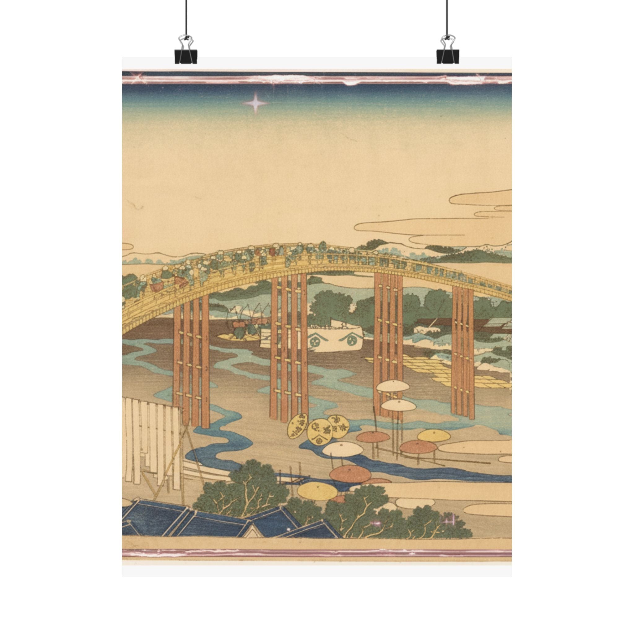 Scenic Nature — Yahagi Bridge At Okazaki On The Tōkaidō (Tōkaidō Okazaki Yahagi No Hashi), From  — Matte Poster
