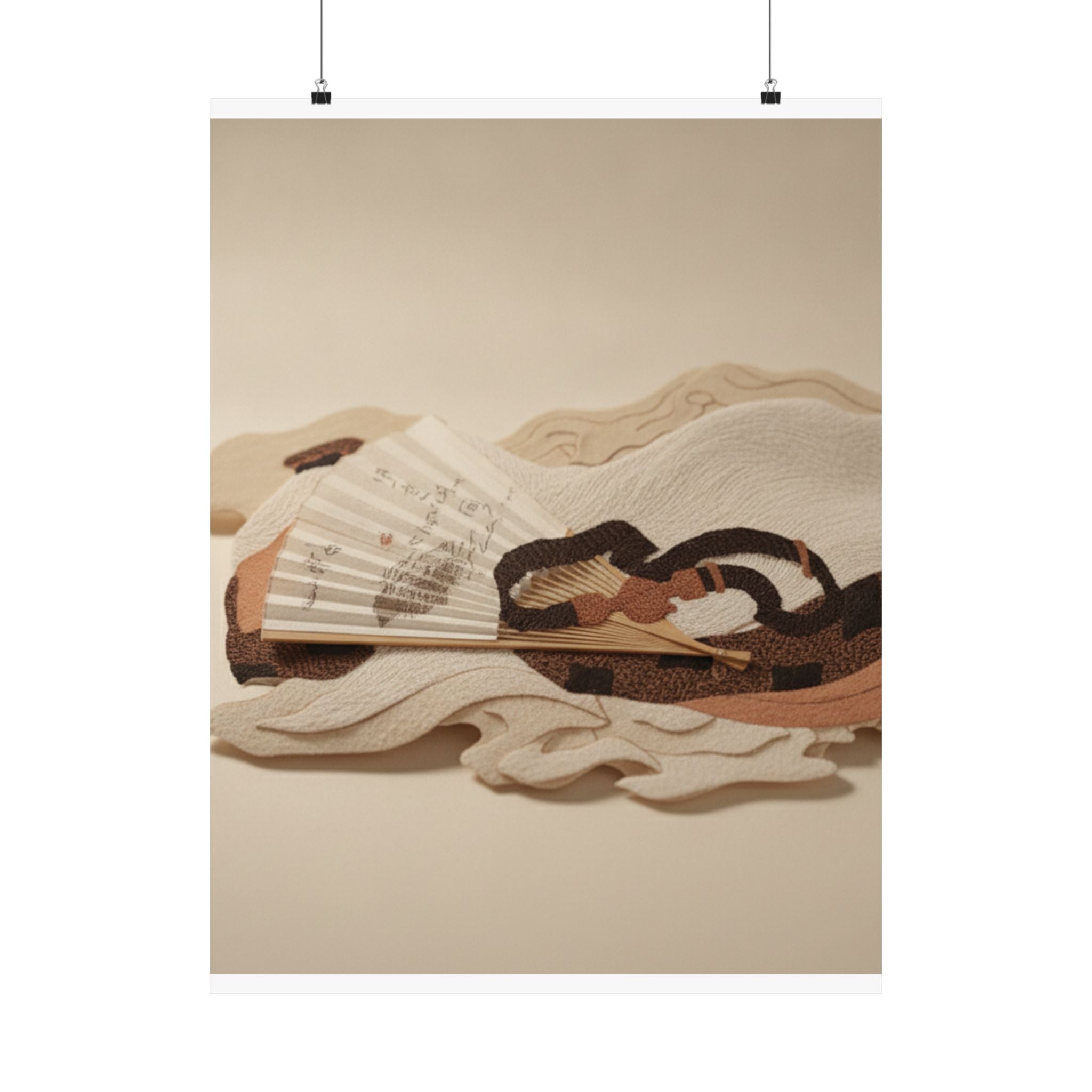 Product Marketing — Belt And Fan On A Piece Of Cloth — Matte Poster